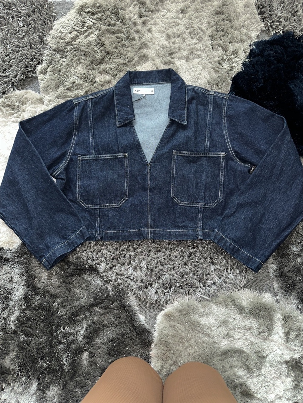 Zara Blue Denim Jean Crop Size XL